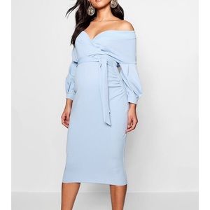 Maternity off the shoulder Blue dress